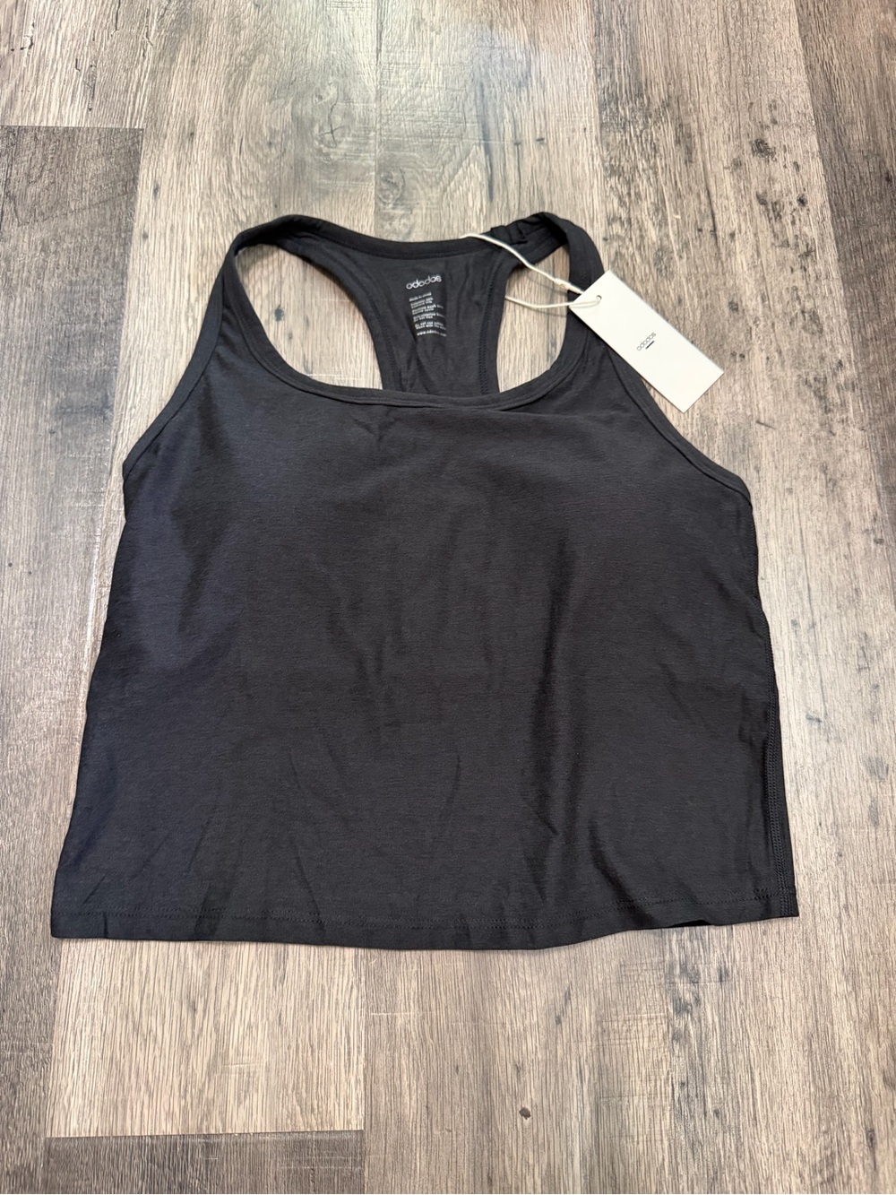 NWT ODODOS Black High Neck Racerback Crop Tank Bra Size M
